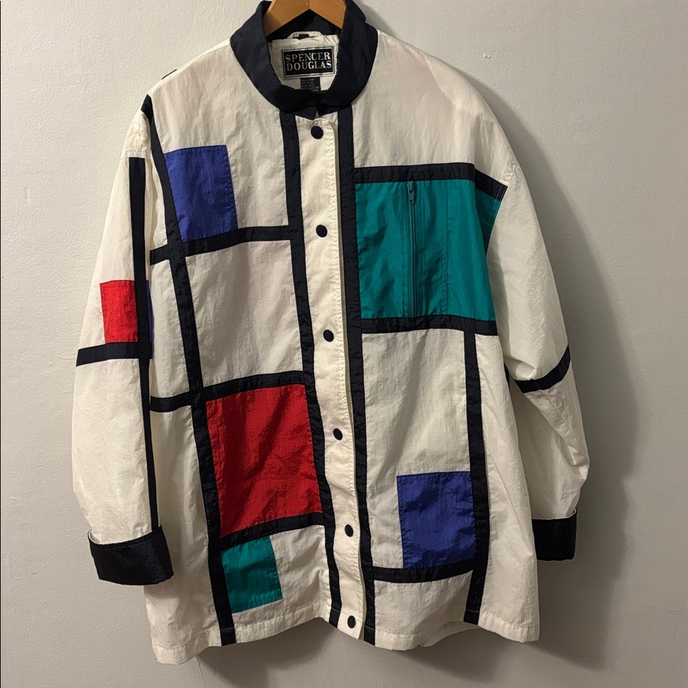VTG‎ 80s Spencer Douglas Woman’s Large Colorblock Windbreaker Jacket